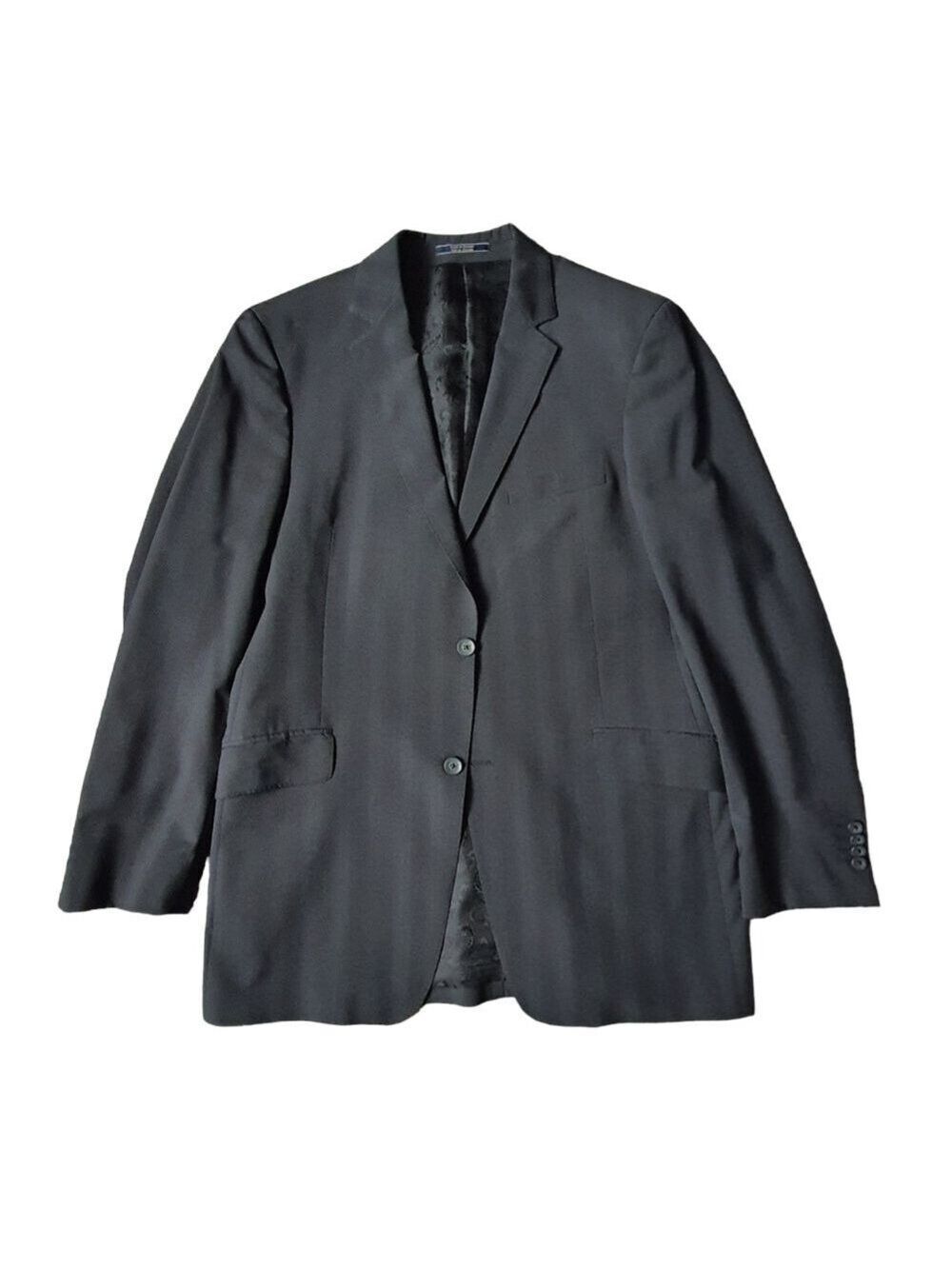 Arnold Brant Mens 42L Sport Coat Jacket Stripe Black Notch Lapel